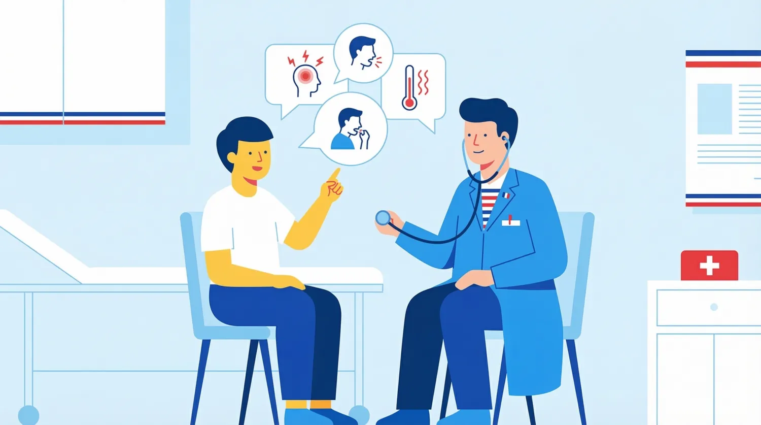 Как объяснить симптомы врачу на французском языке