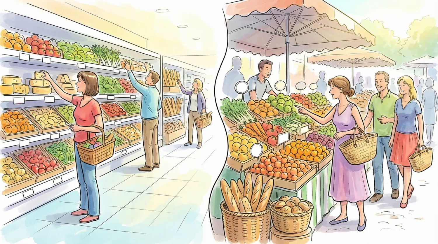 В супермаркете и на рынке: покупки по-французски