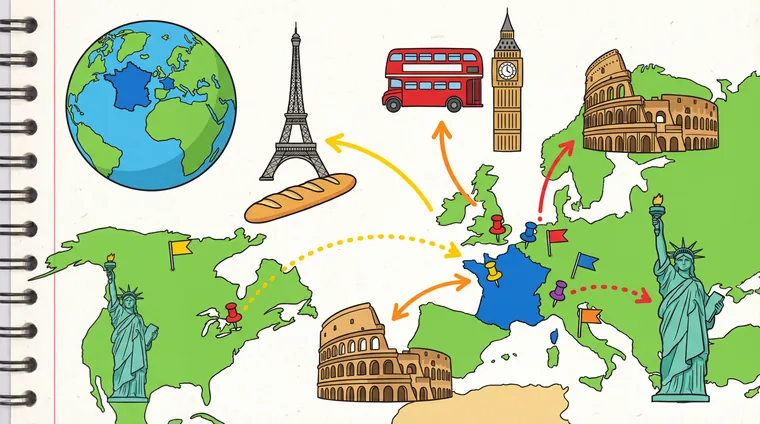 Тест по французскому: Города и страны — à/en/au/aux и de/d’/du/des