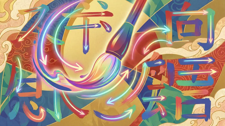 Тест по китайскому: Правила порядка черт (сверху вниз, слева направо и т.д.)