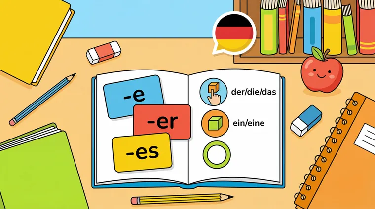 Тест по немецкому: Склонение прилагательных (с артиклем/без артикля) — базовый уровень