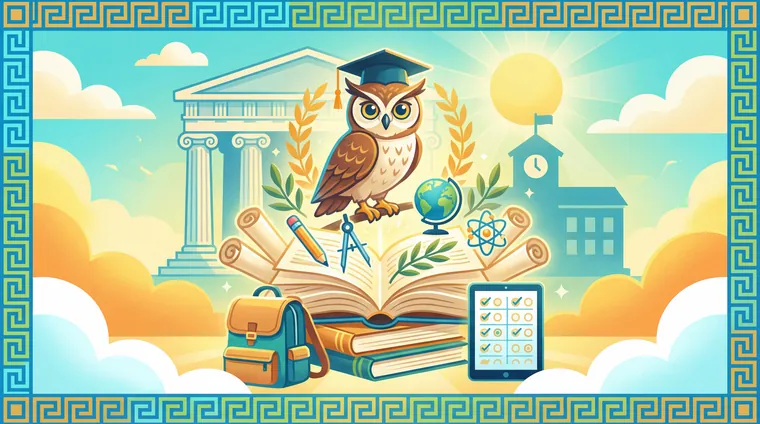 Тест по греческому: Учёба и школа (уроки, экзамены)