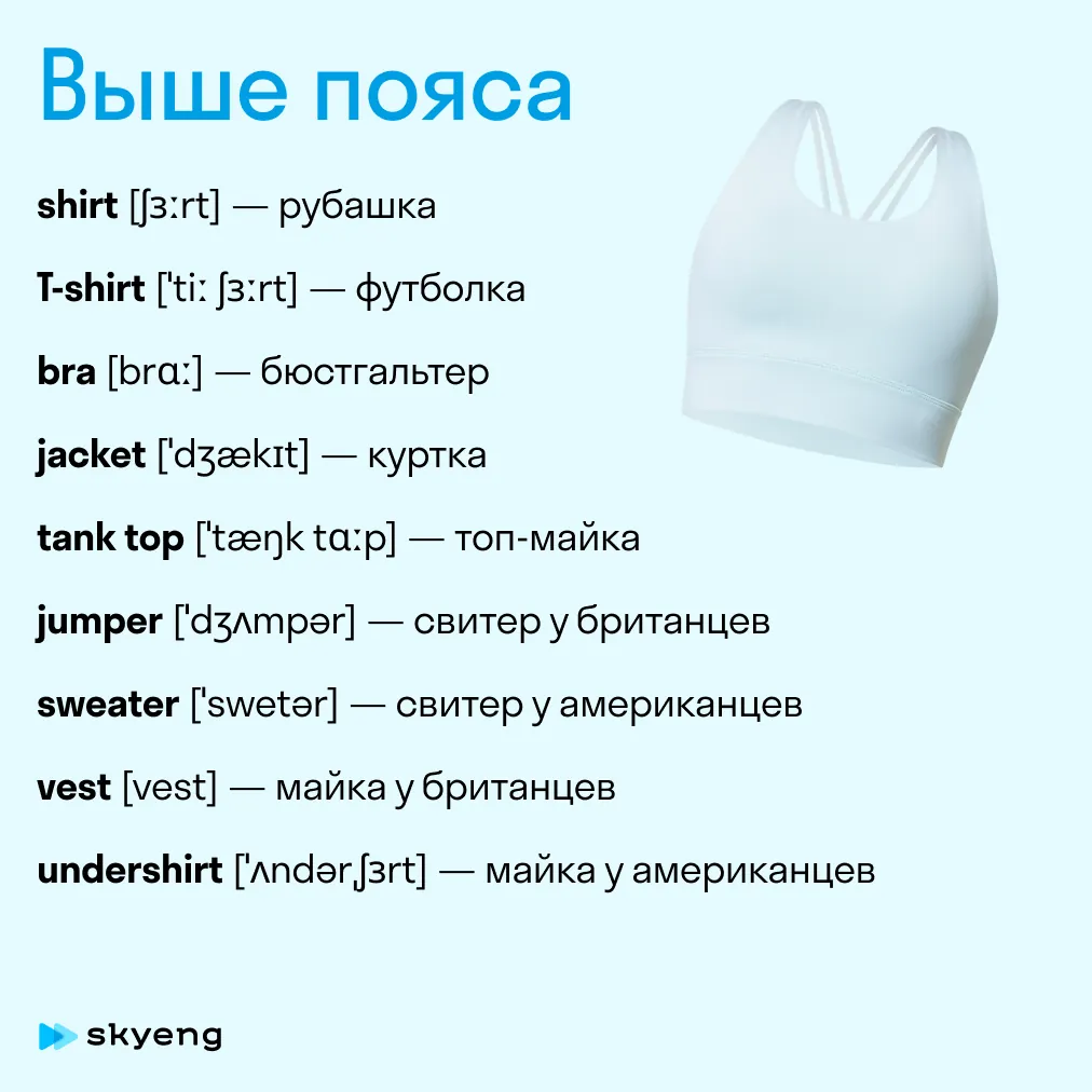 Английский для бытовухи: покупаем носки и футболку