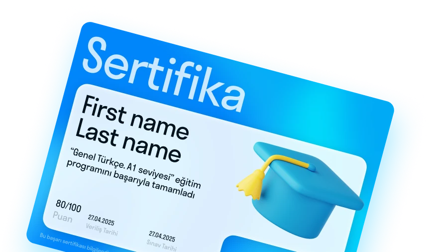 Сертификат по турецкому языку