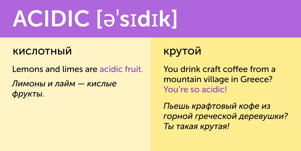 «Кислый лимон» и «кислая мина». 10 вкусных английских слов, у которых есть вторые значения