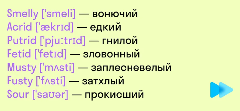 20 емких английских слов, чтобы описать запахи