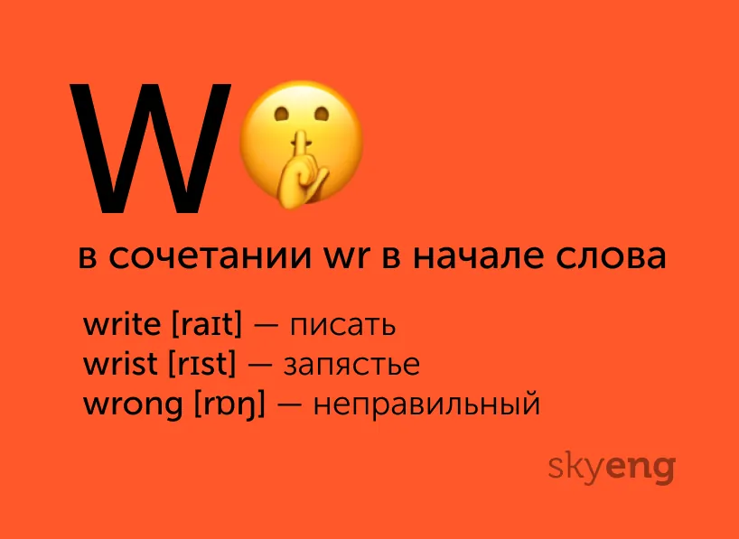 Полезные карточки: непроизносимые буквы в английских словах